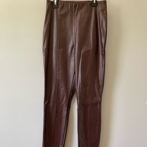 H&M brown faux leather pants